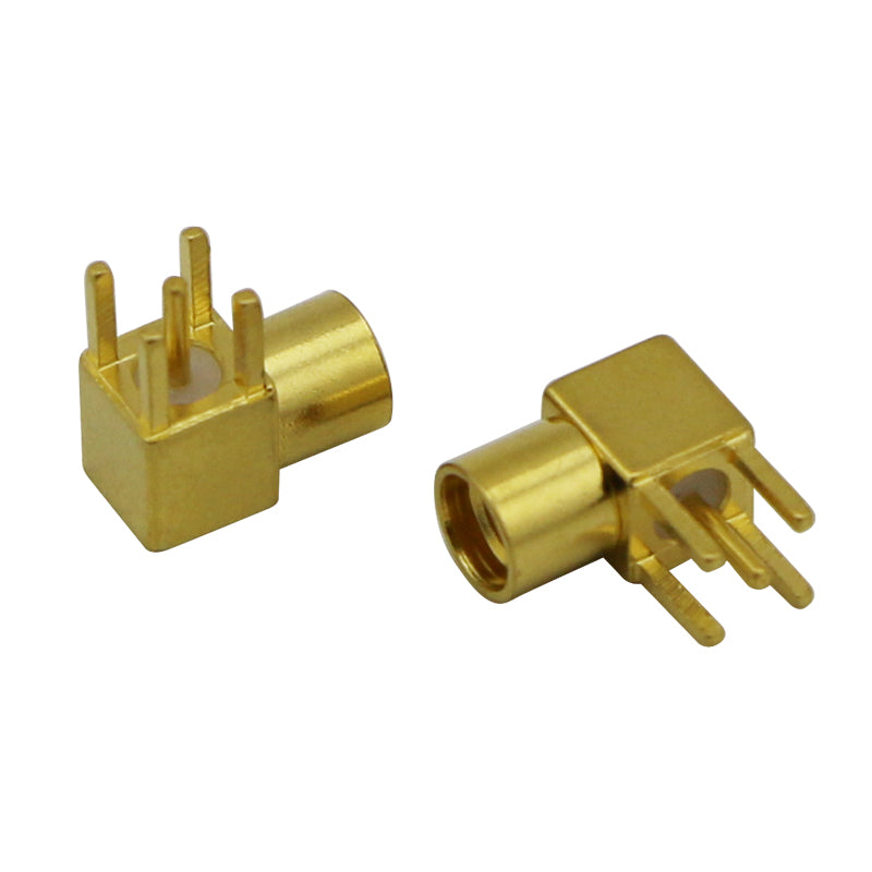 RF Coaxial Right Angle MMCX Connector PCB Mounting