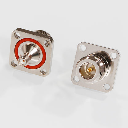 RF Coaxial Connector SMA to N Converter with Flange