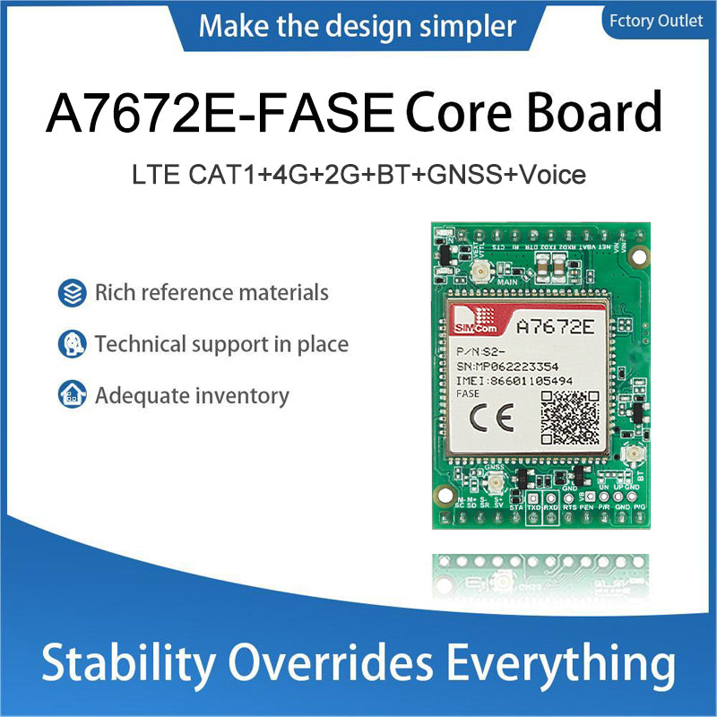 SIMCom A7672E-FASE Cellular Wireless Communication 2G 4G BT GNSS Voice Module A7672E Core Board
