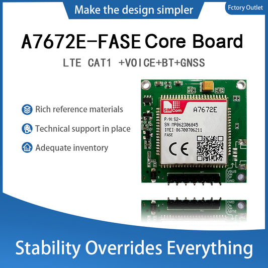 SIMCom A7672E-FASE LTE Cat.1 Wireless Communication Module A7672E FASE Cellular Development Core Board Support 4G+Voice+BT+GNSS
