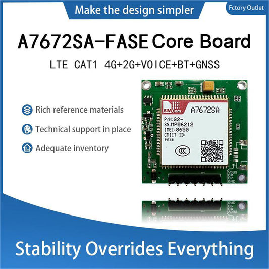 SIMCom A7672SA-FASE Cat1 LTE Core Board 4G Breakout Board Support 2G+4G+Voice+BT+GNSS