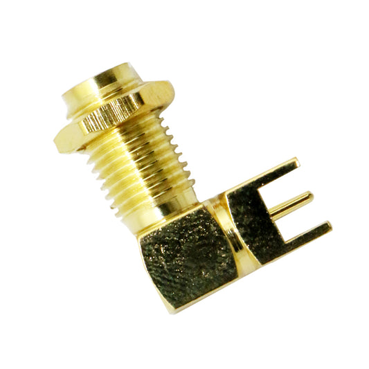 RF Coaxial Right Angle SMA Female Connector PCB Mounting 17mm Screw