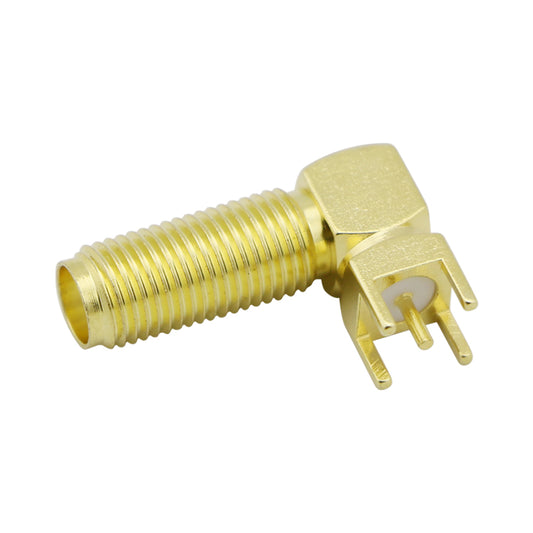 RF Coaxial Right Angle SMA Male Connector PCB Mounting