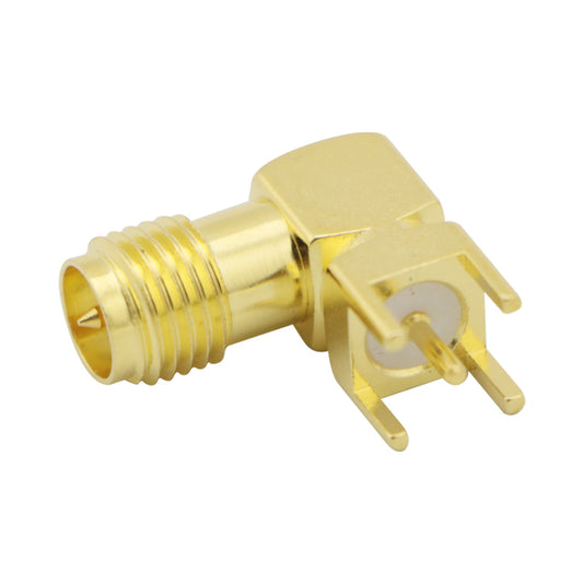 RF Coaxial Right Angle SMA Female Connector PCB Mounting