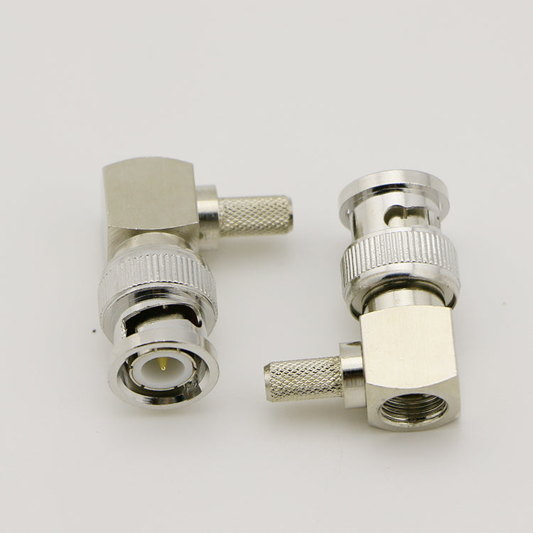 RF Coaxial Right-angle BNC Connector for RG58/RG142 Cable