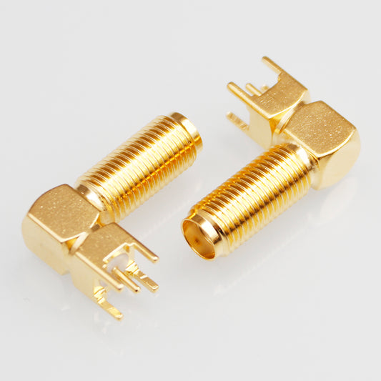 RF Coaxial Right Angle SMA Male Connector PCB Mounting 20.5mm Screw