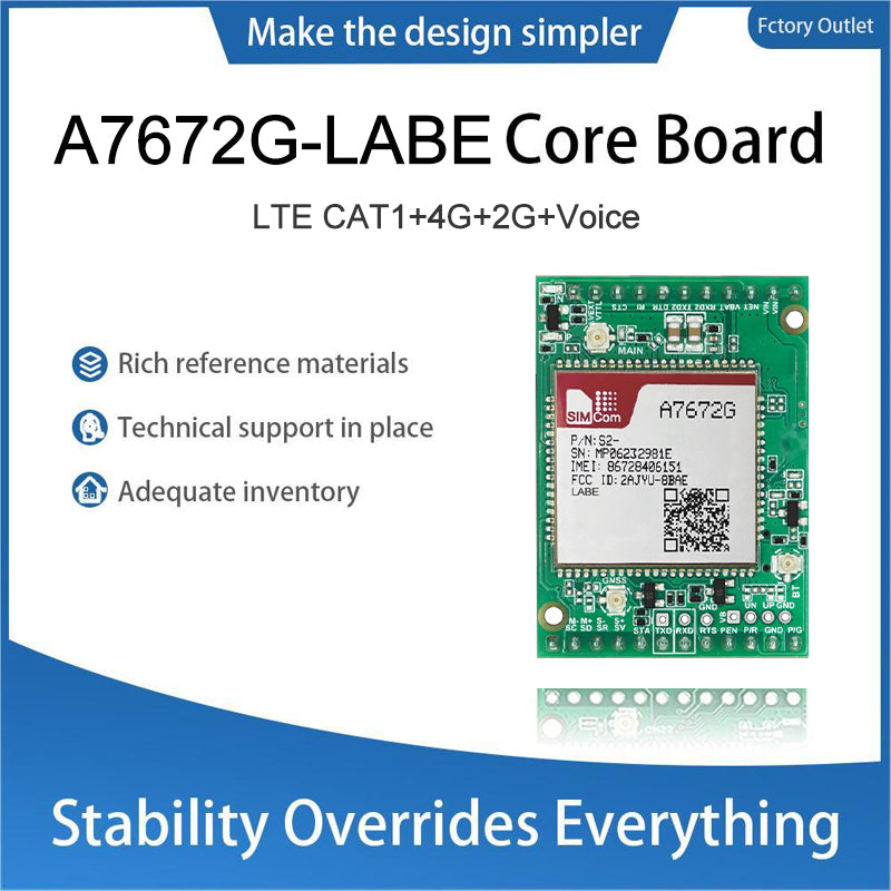 SIMCom A7672G-LABE LTE Cat.1 Cellular Wireless Communication Module A7672G Breakout Core Board Support Voice 2G 4G