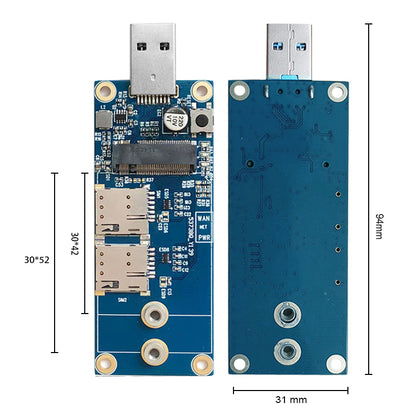 M.2 to USB USB3.0 Development Adapter Board suitable for 42x30mm 52x30mm M2 B-key Interface