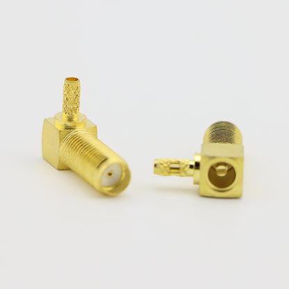 RF Coaxial Right Angle SMA Female Connector for RG174 RG316 Cable
