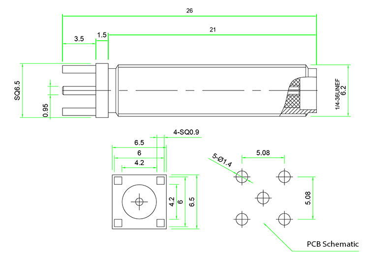 RF Coaxial Female SMA Connector 26mm