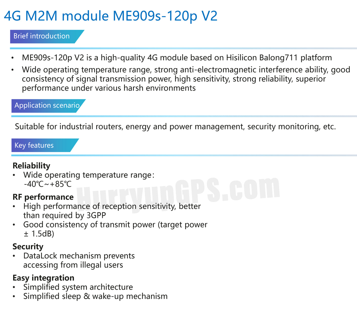 HUAWEI ME909S-120P V2 MiniPCIe 4G LTE Module