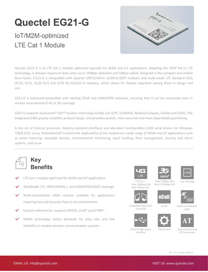 Quectel EG21-G Cat.1 LTE 4G Wireless Communication Module